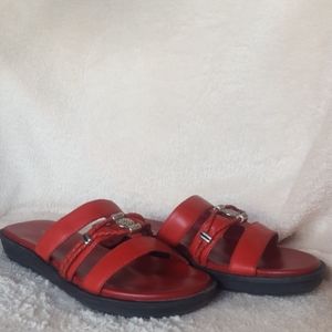 Bare Traps sandals red with silver conchos
